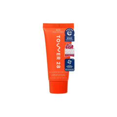 Tower 28 SOS Recovery Face Cream jar closeup shows soothing, creamy texture for sensitive skin
