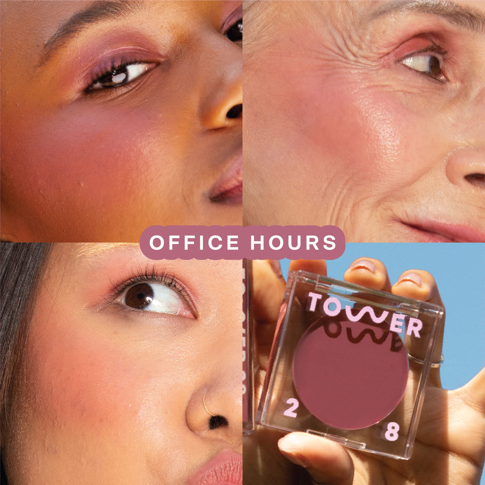 Tower 28 BeachPlease Tinted Lip Balm Office Hours on lips for wearable color