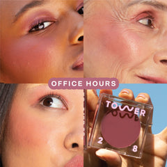 Tower 28 BeachPlease Tinted Lip Balm Office Hours on lips for wearable color