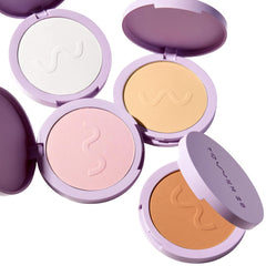 Tower28 GetSet pink setting powder packaging highlights talc-free formula for sensitive skin.