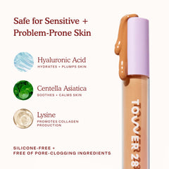 Tower 28 Swipe Serum Concealer shade 12 Pali swatch reveals tan neutral tone.