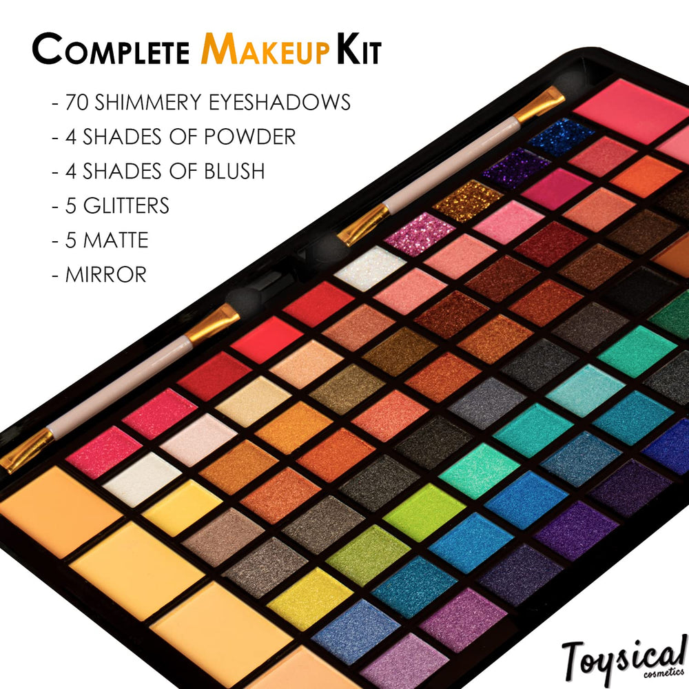 Toysical 88-color eyeshadow palette swatches for versatile looks.