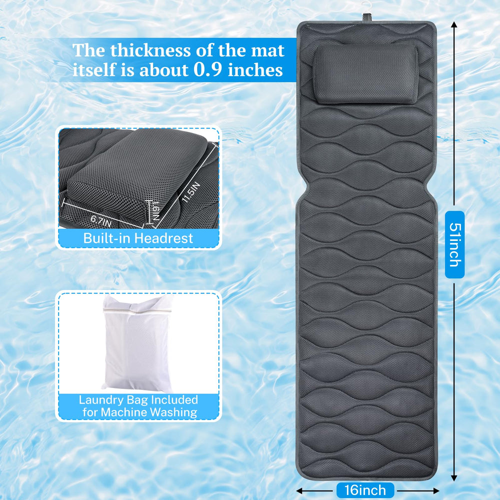 TranquilRelax ergonomic design provides soft head and neck support during baths
