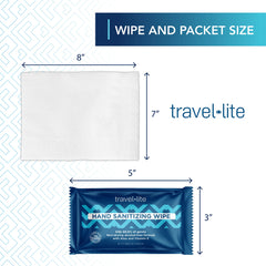 Travel Lite individually wrapped wipes are ideal for purses, bags, and travel.