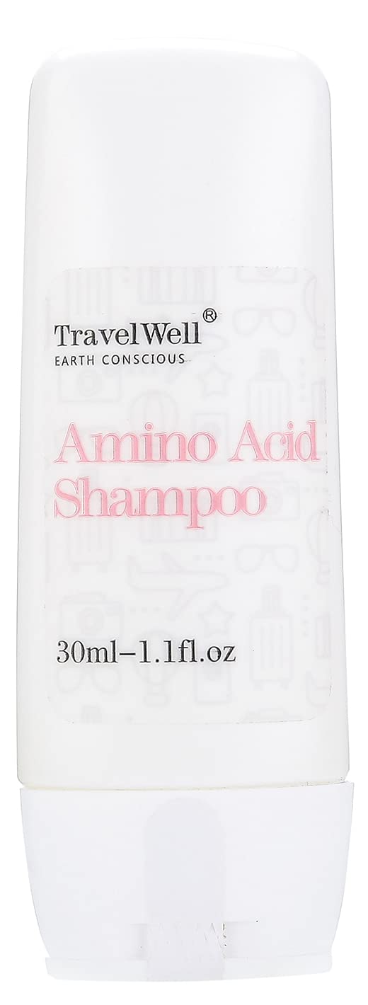 Travelwell ECO Amenities shampoo box packaging highlights compact, hotel-ready amenities