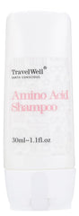 Travelwell ECO Amenities shampoo box packaging highlights compact, hotel-ready amenities