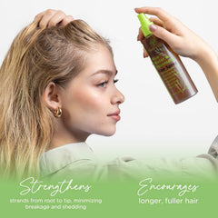 Tree of Life Beauty caffeine boost spray supports strand strengthening without weigh-down.