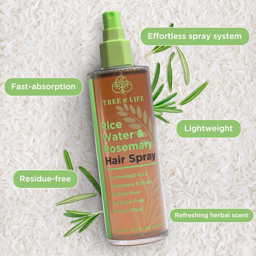 Tree of Life Beauty fermented rice essence nourishes scalp and hair.