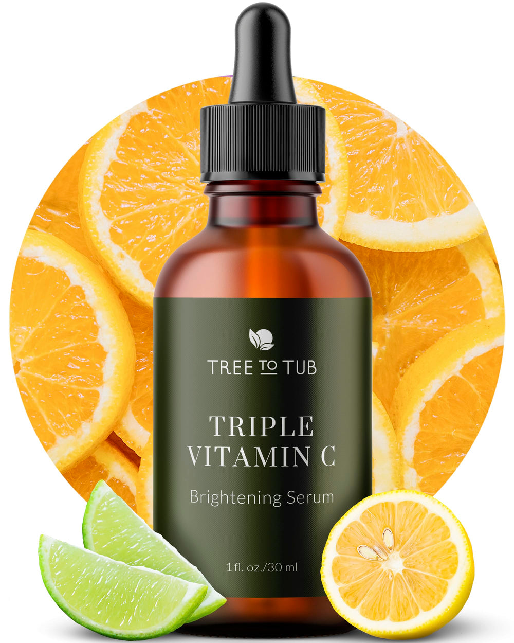 Tree To Tub Illuminating Vitamin C Serum bottle highlights hydrating formula for glow