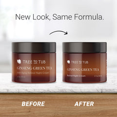 Tree to Tub retinol face moisturizer night application on vanity