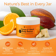 Tree to Tub Shea Body Butter on elbows during cream application.