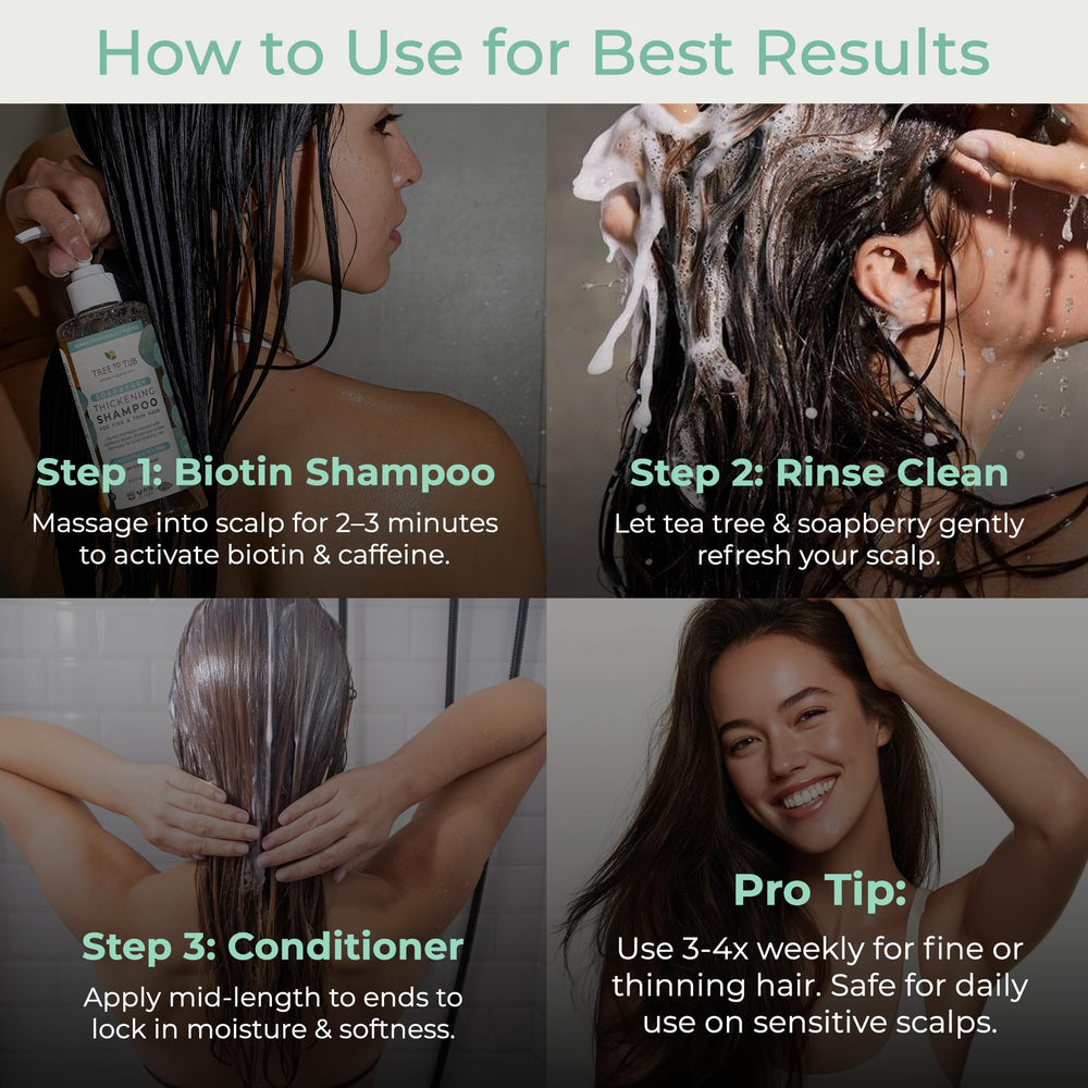 Tree to Tub Sulfate-free badge closeup for gentle hair care.
