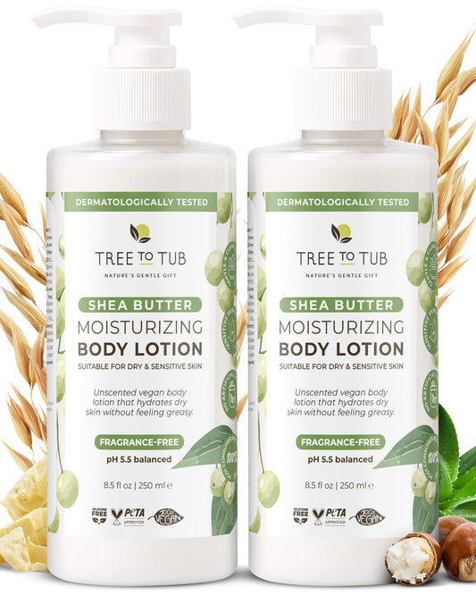 Tree to Tub unscented lotion bottle-front showing fragrance-free hydration