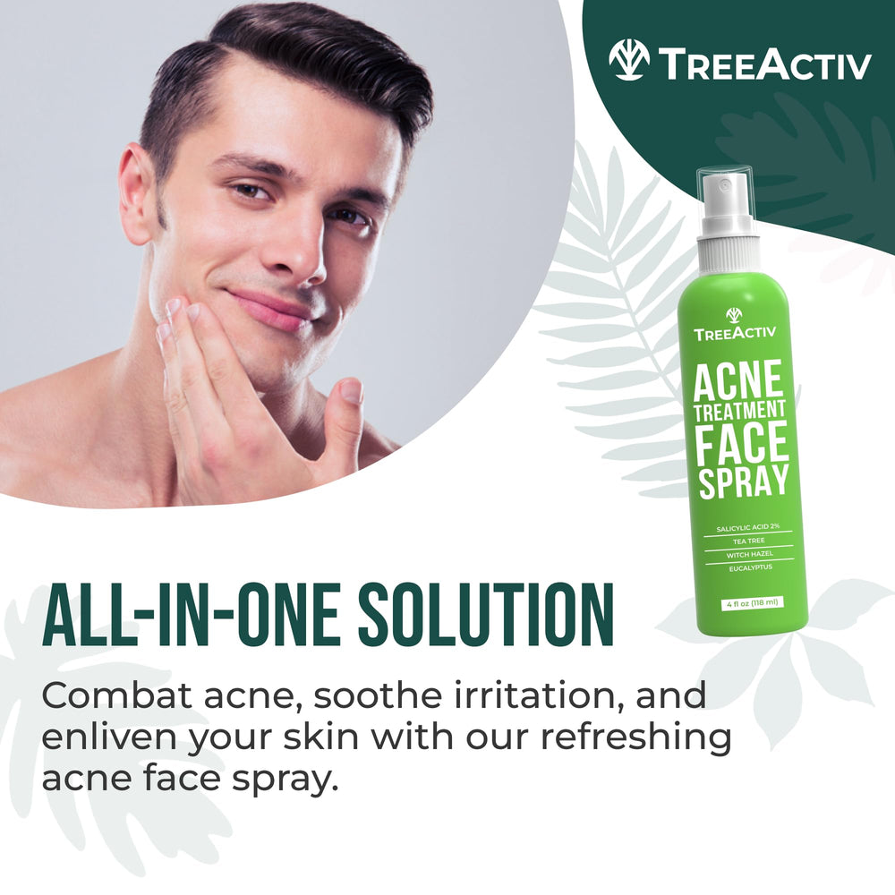 TreeActiv Acne Face Spray used in morning and night routine for consistent care.