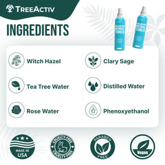TreeActiv Balancing Herbal Toner tea-tree-clarity bottle supports fresh, acne-prone skin.