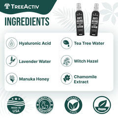 TreeActiv Hyaluronic Serum texture on skin highlighting smooth hydration.