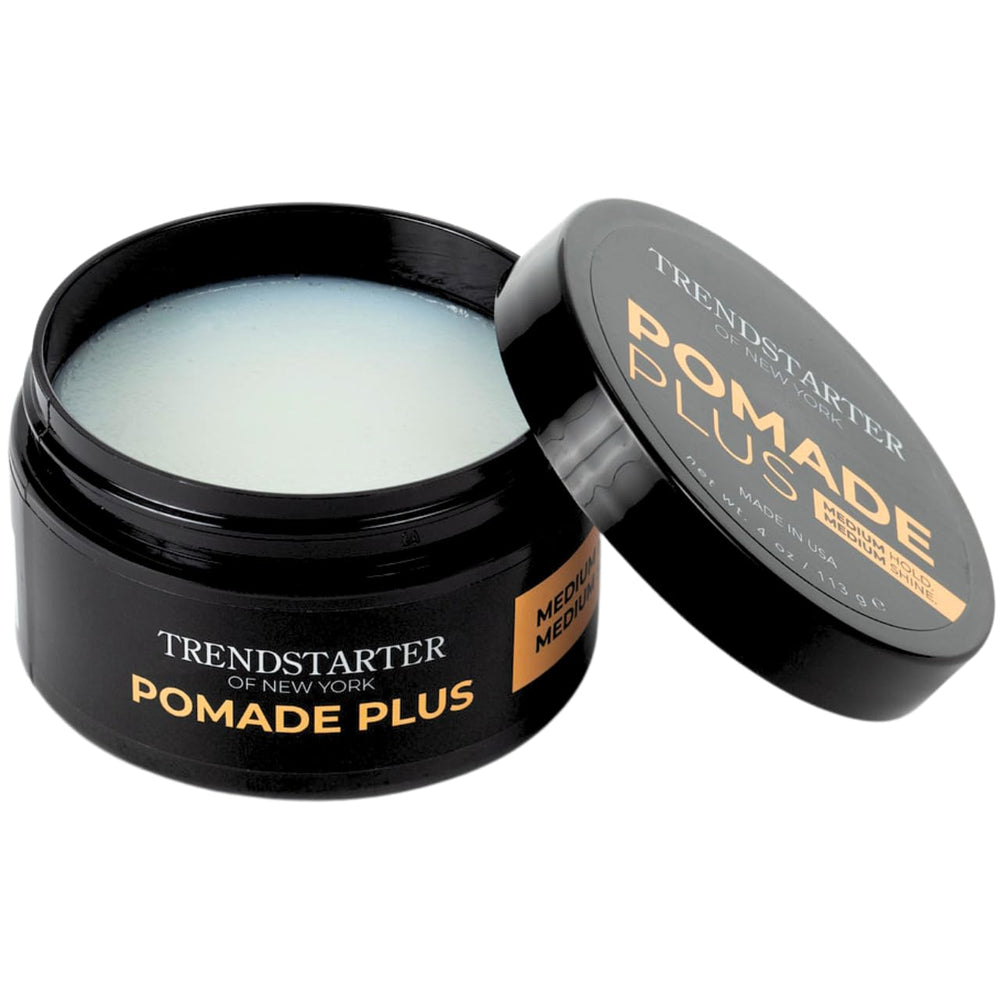 TRENDSTARTER Pomade Plus styling demo showing gel-like hold for defined looks.