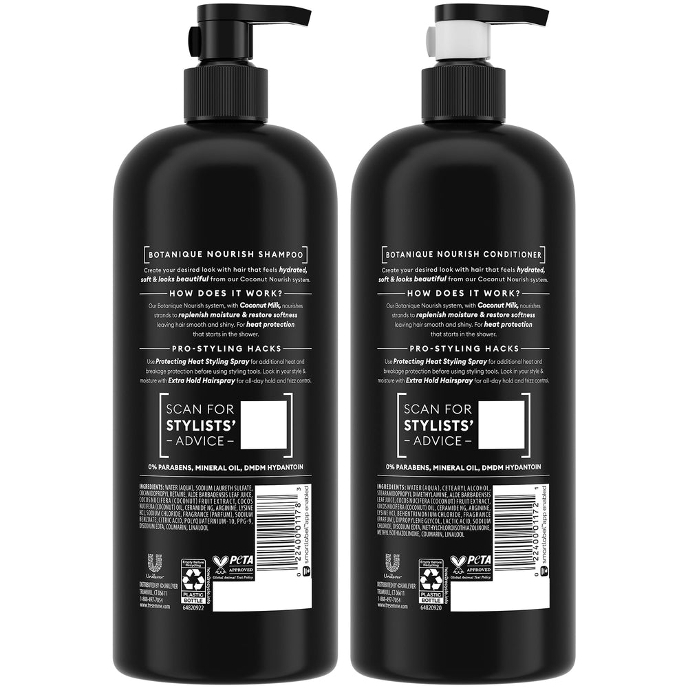 TRESemmé Botanique Nourish conditioner bottle for smoothing and moisture.