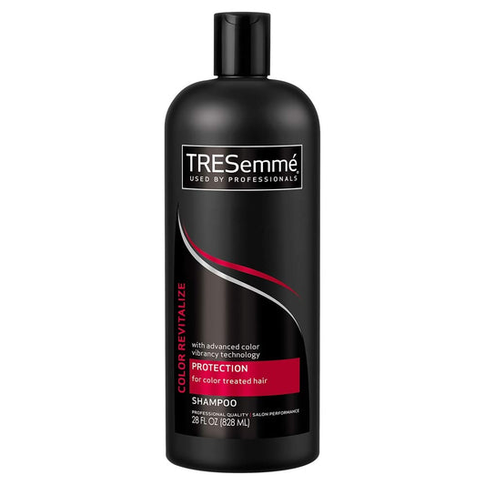 TRESemmé Color Revive shampoo bottle pour for convenient at-home color maintenance.