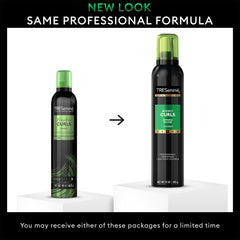 TRESemmé Defining Mousse applied on damp hair boosts bounce.