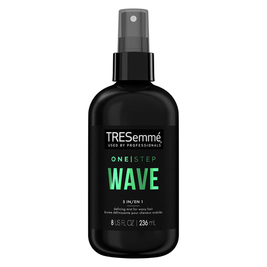 TRESemmé One Step 5-in-1 Wave Defining Mist bottle delivering defined, glossy waves