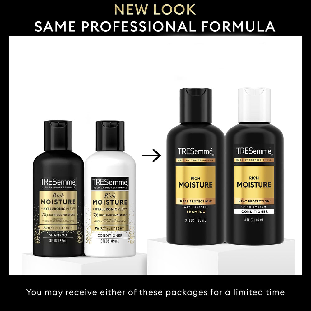 TRESemmé rich moisture travel kit display showing organized salon-quality care