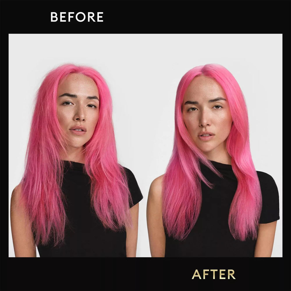Hair being blow-dried after mousse application for a sculpted look.