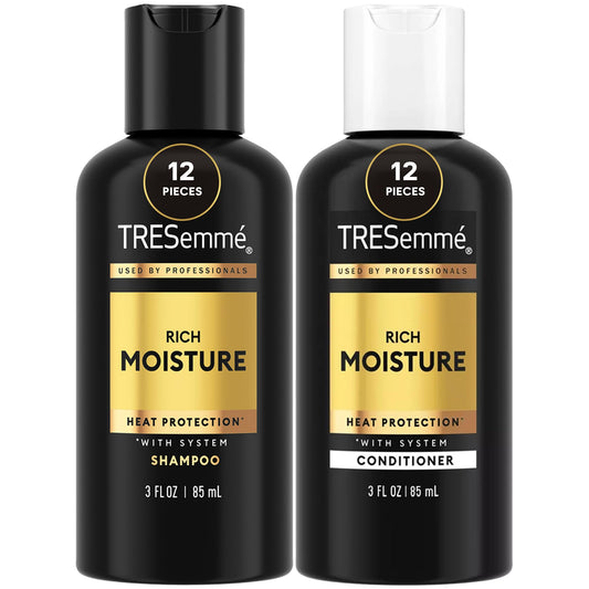 TRESemmé travel shampoo 3oz bottle for on-the-go hydration and frizz control