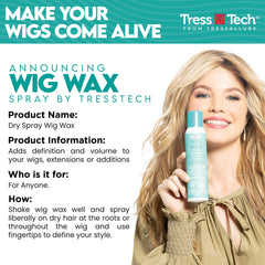 Tressallure TressTech wig wax spray action evenly coats dry wig