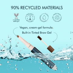 TRE'STIQUE Brow Gel front brush lifts the brow front for a natural look.