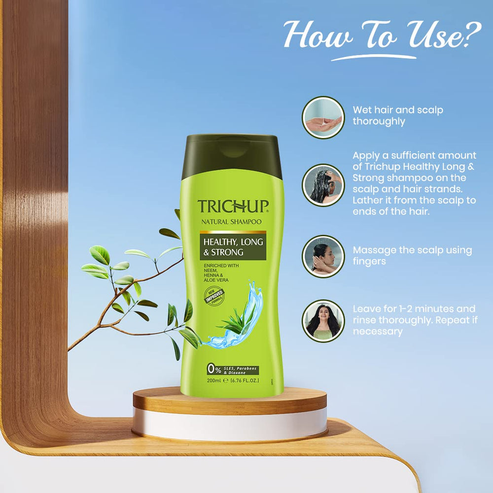 TRICHUP henna extract illustrating natural conditioning and strength.