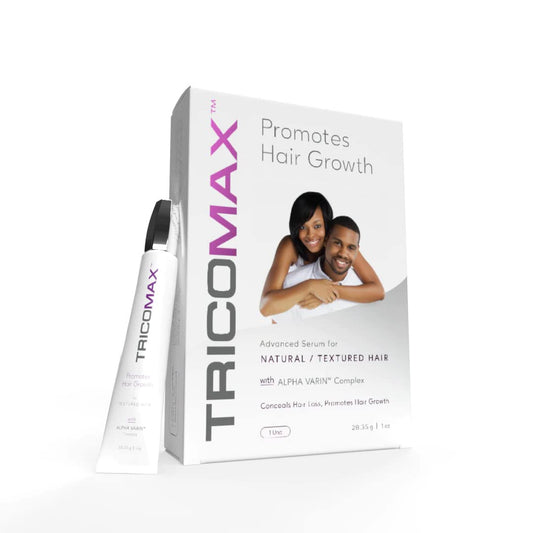 Tricomax Growth Serum for textured hair promotes a healthier scalp