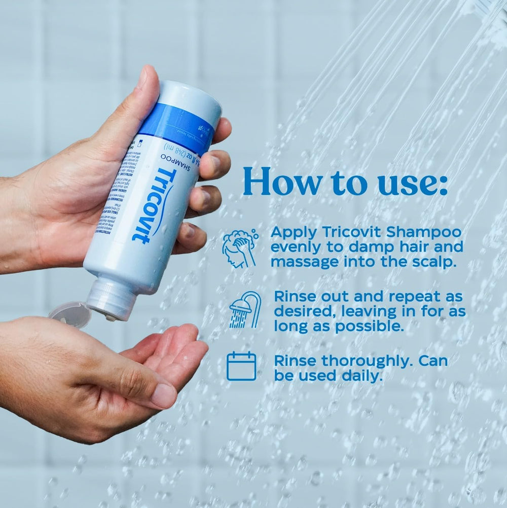 Tricovit daily-use routine shot for consistent scalp care.