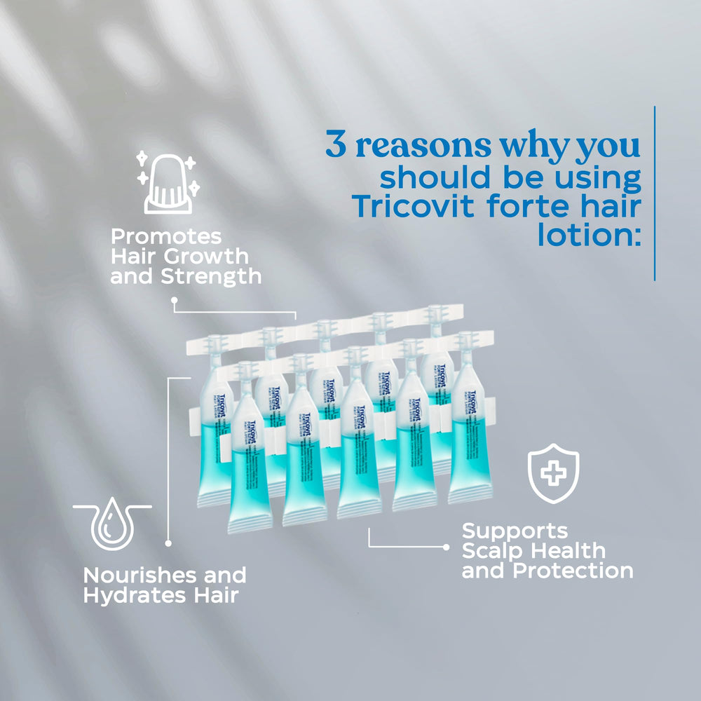 Ampoules of Tricovit Forte dispense precise doses for targeted scalp areas.