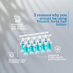 Ampoules of Tricovit Forte dispense precise doses for targeted scalp areas.