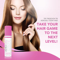 TRIDESIGN Aerogel Hairspray mist being dispensed with even coverage