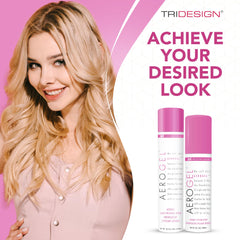 TRI Design Aerogel hairspray pack of two display demonstrates value and versatile sizes