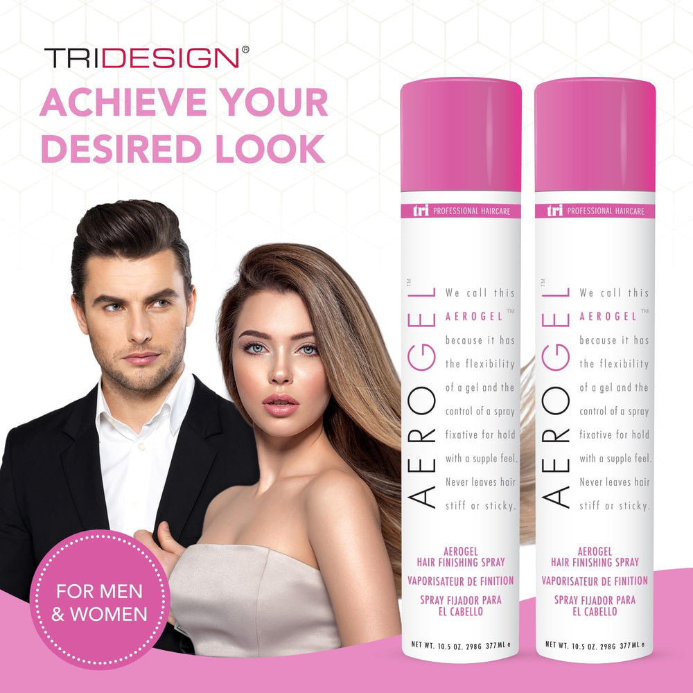 TRIDESIGN Aerogel hairspray enhances shine and hold all day