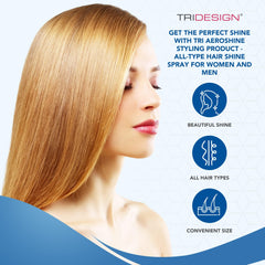 Dry, frizzy hair appears smoother with the lightweight Aeroshine mist.
