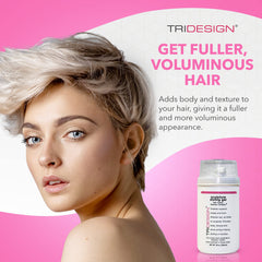 TRIDESIGN Hair Styling Gel final look with neat, defined shape.