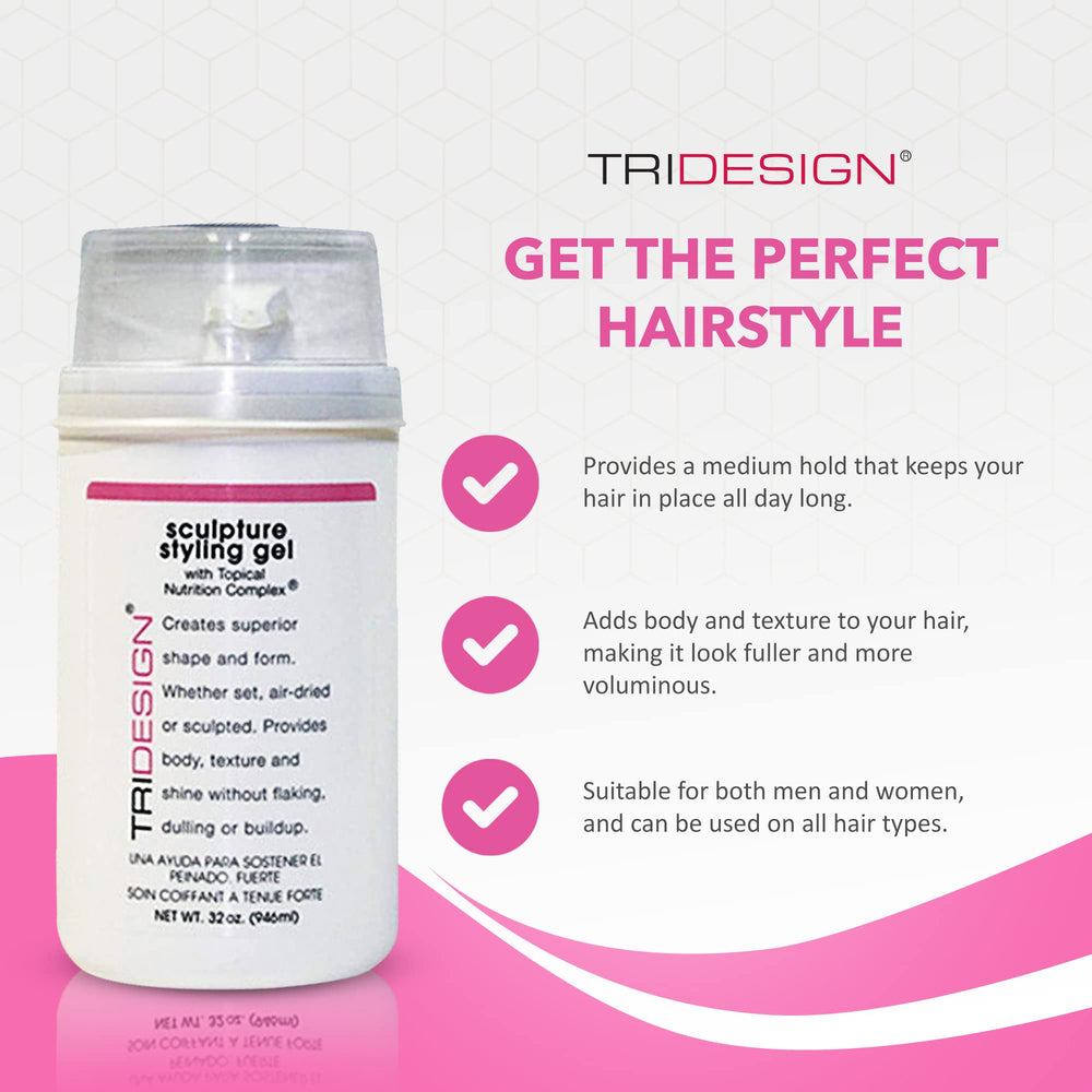 Applying TRIDESIGN Hair Styling Gel to hair for controlled hold.
