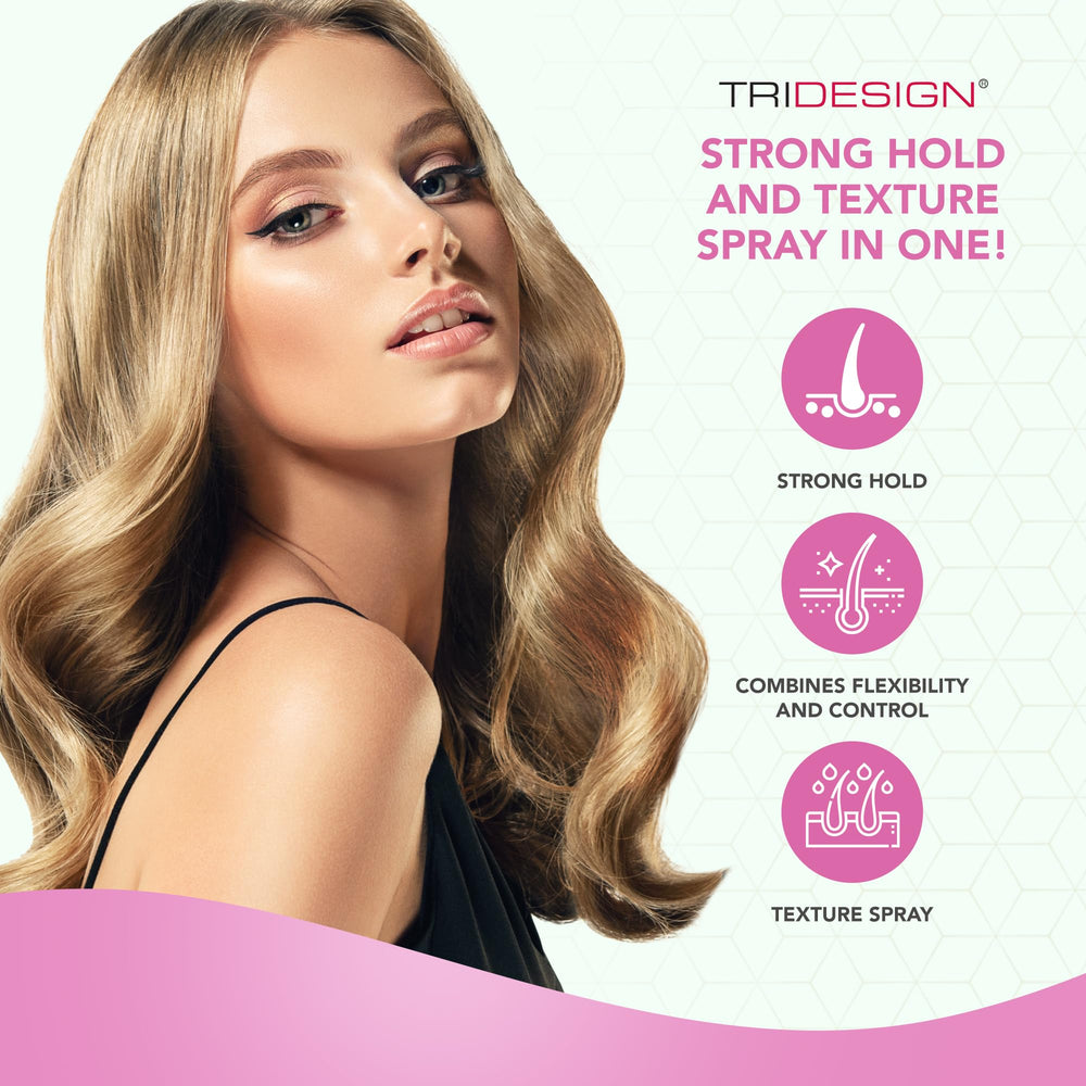 TRIDESIGN TRI Design Aerogel Hairspray demonstrating flexible hair-styling control