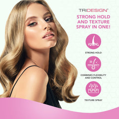 TRIDESIGN TRI Design Aerogel Hairspray demonstrating flexible hair-styling control