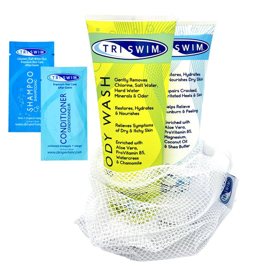 TRISWIM Body Wash bottle with citrus scent for refreshing post-swim cleanse