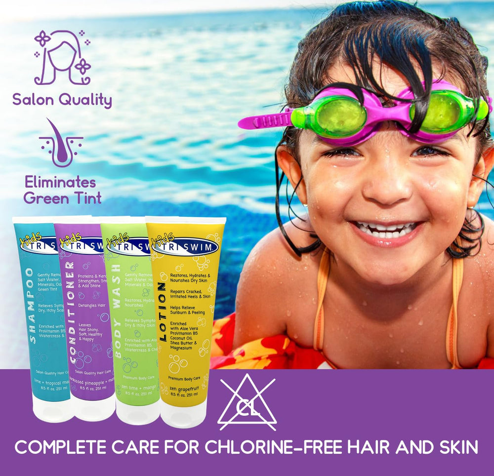 TRISWIM Kids Lotion hydrates and nourishes skin after swimming.