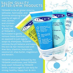 TRISWIM lotion provides lightweight hydration after swimming.