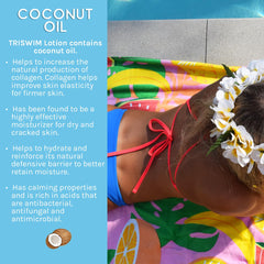 TRISWIM swim lotion with Zen Grapefruit scent offers refreshing post-swim aroma.