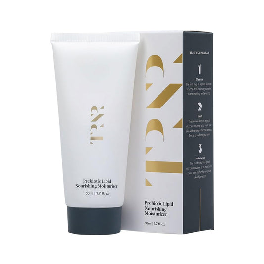 TRNR Prebiotic Lipid Nourishing Facial Moisturizer jar close-up showing creamy texture and hydration