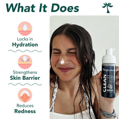 Tropiculture Clean Foaming Face Wash creates rich foam for teen skin.