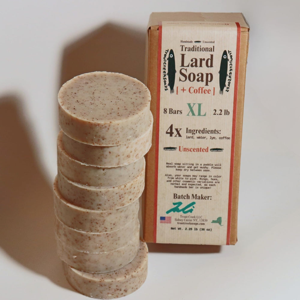 Troutcreeksoaps handmade in New York lard soap bar with simple ingredients